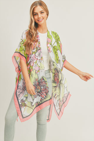 PAINT SPLATTER PRINT THIGH LENGTH KIMONO