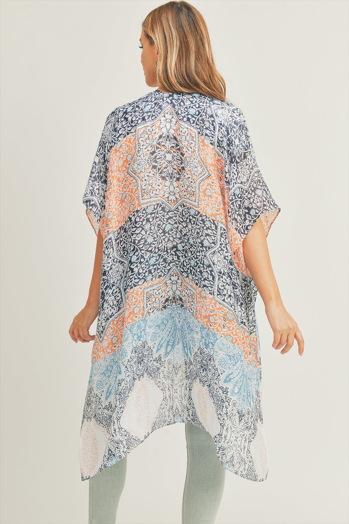 ALL OVER MIXED PRINT KIMONO