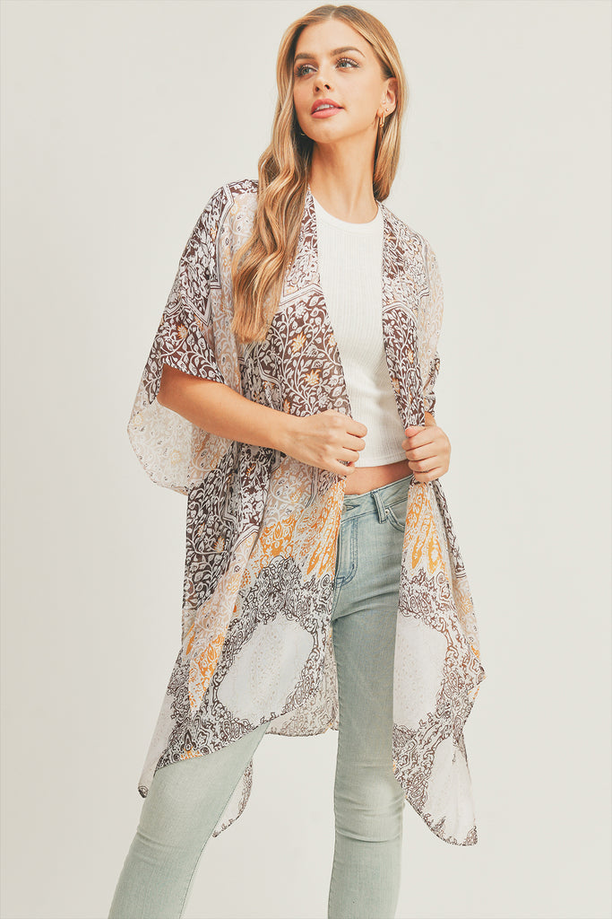 ALL OVER MIXED PRINT KIMONO