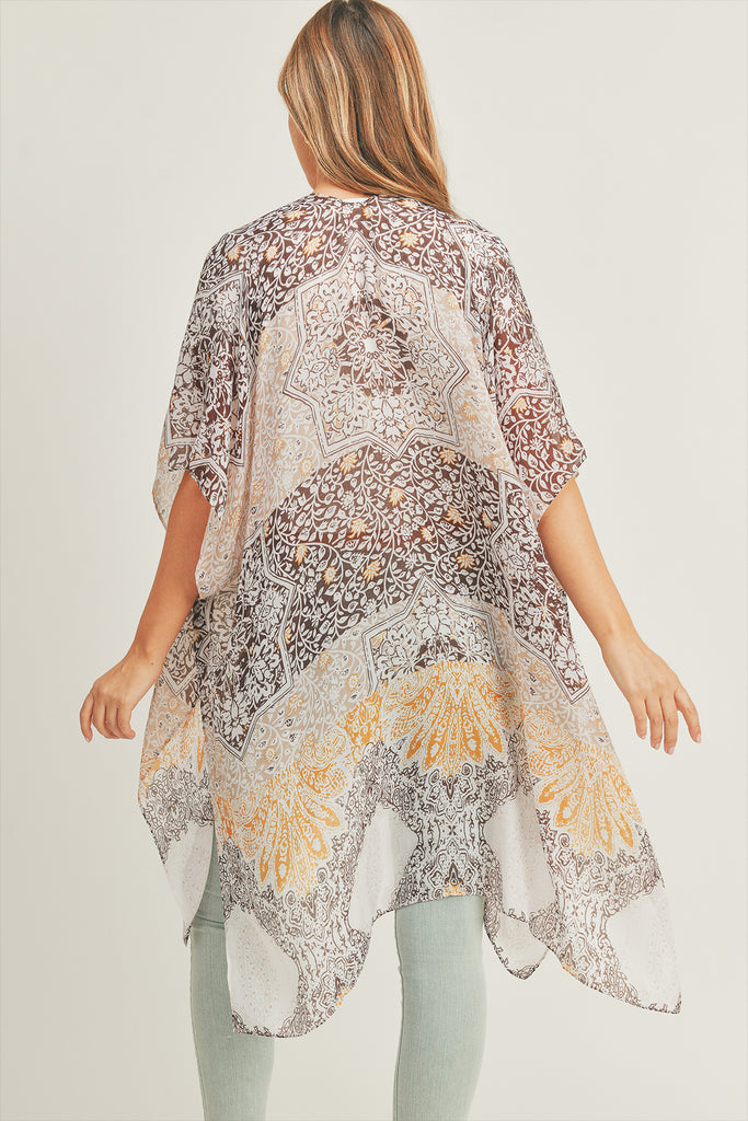 ALL OVER MIXED PRINT KIMONO