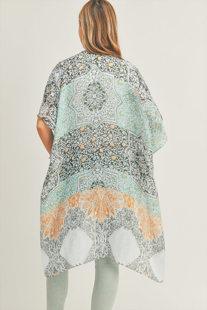 ALL OVER MIXED PRINT KIMONO