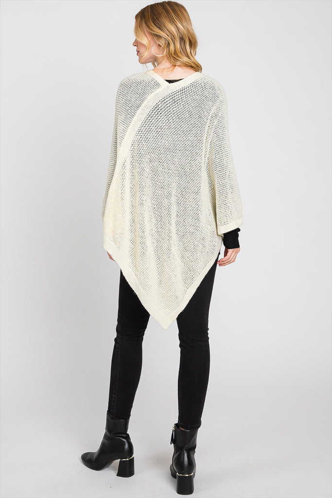 SOLID LOOSE KNIT PONCHO