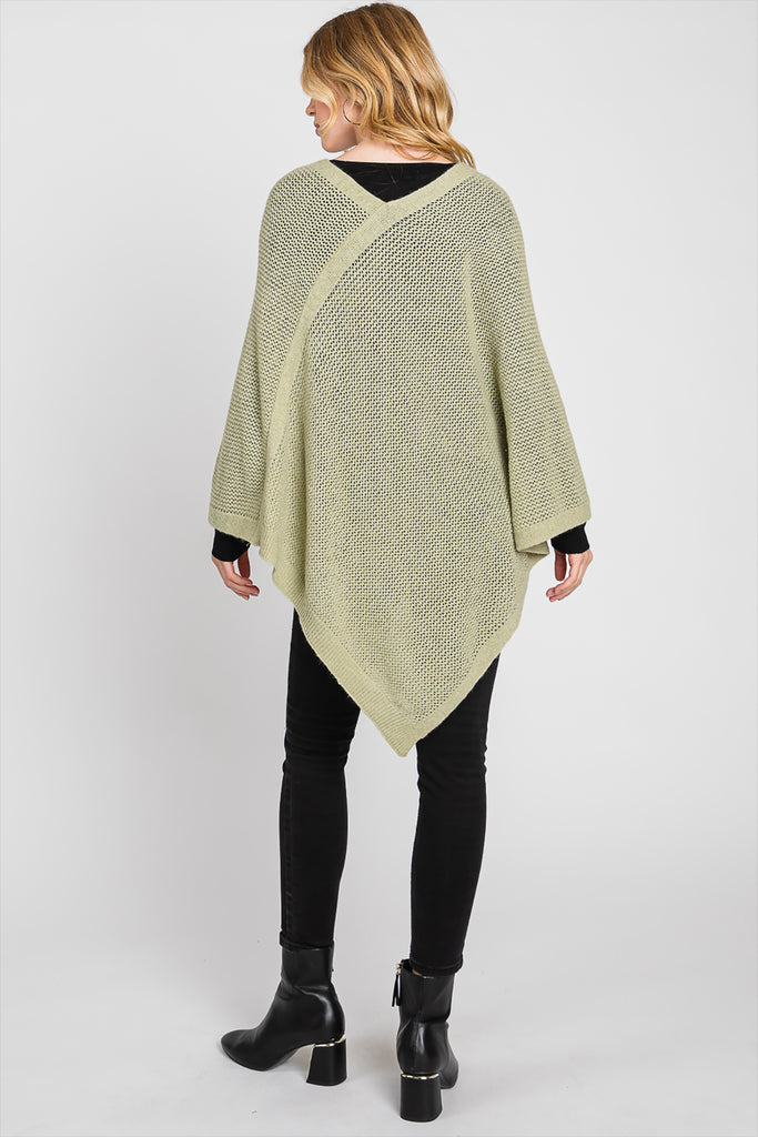 SOLID LOOSE KNIT PONCHO