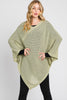 SOLID LOOSE KNIT PONCHO