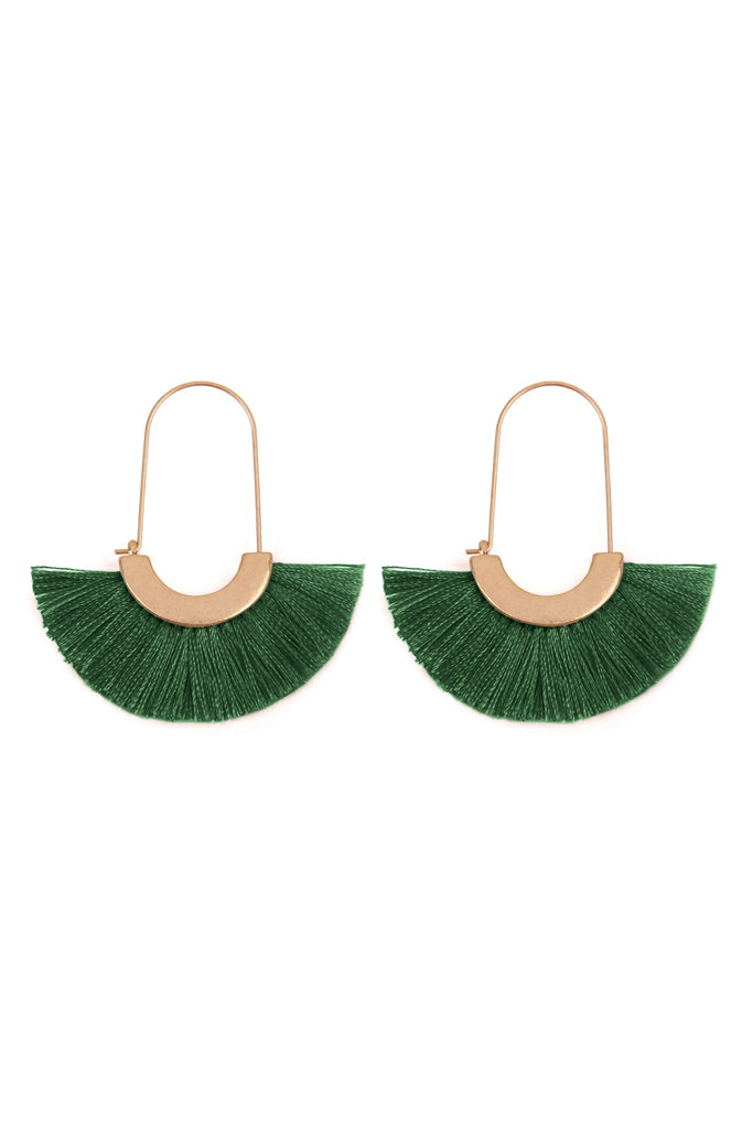 MYE1038 - FAN SHAPE DROP HOOP EARRINGS