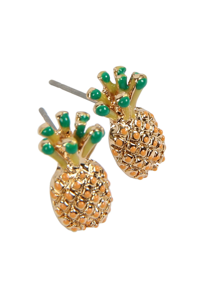 PINEAPPLE POST STUD EARRINGS