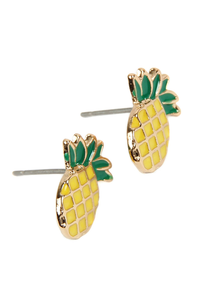 PINEAPPLE ACRYLIC POST EARRINGS