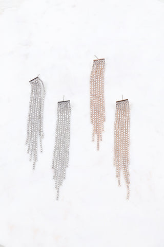 HDE2484 - ACRYLIC DRUZY POST TASSEL DROP EARRINGS