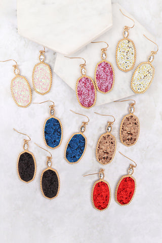 AE0088 - GLASS CUSHION POST EARRINGS