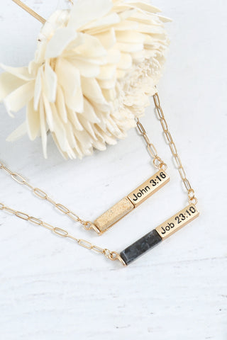 "FAITH" MESSAGE BAR NECKLACE