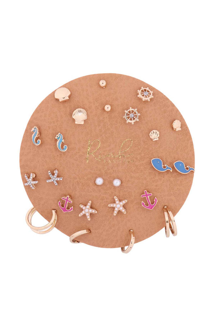 MYE1453 - Starfish & Sea Stud Earring Set