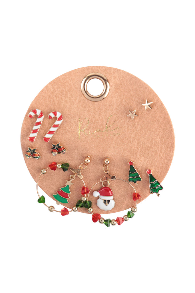 CHRISTMAS SANTA, TREE, CANDY CANE, POST SET EARRINGS