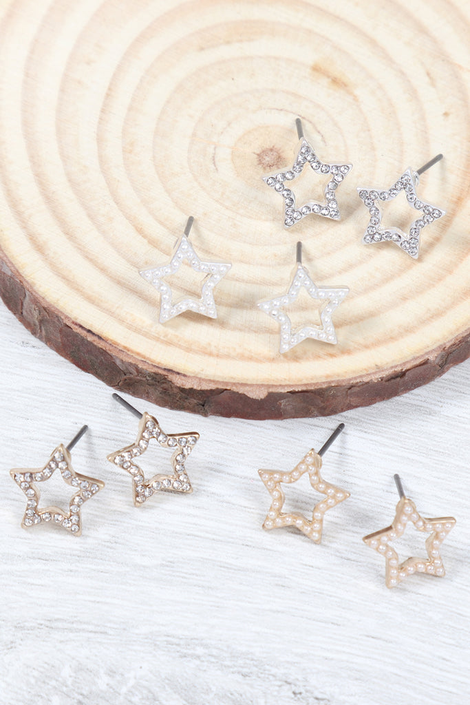 OEA845 - OPEN STAR POST EARRINGS