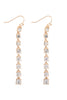 RHINESTONE LINEAR DROP HOOK EARRINGS