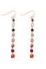 RHINESTONE LINEAR DROP HOOK EARRINGS