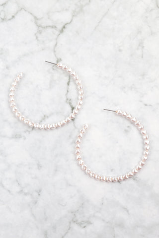 41MM PEARL HOOP EARRINGS