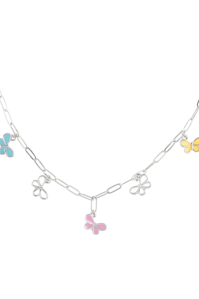 BUTTERFLY STATIONARY DAINTY CHARM NECKLACE