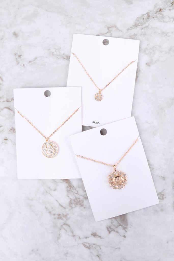 SMILEY FACE FLOWER PAVE CUBIC ZIRCONIA PENDANT LONG NECKLACE