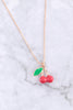 BRASS CHERRY PENDANT NECKLACE