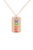 PRIDE LETTER TAG PENDANT BRASS NECKLACE