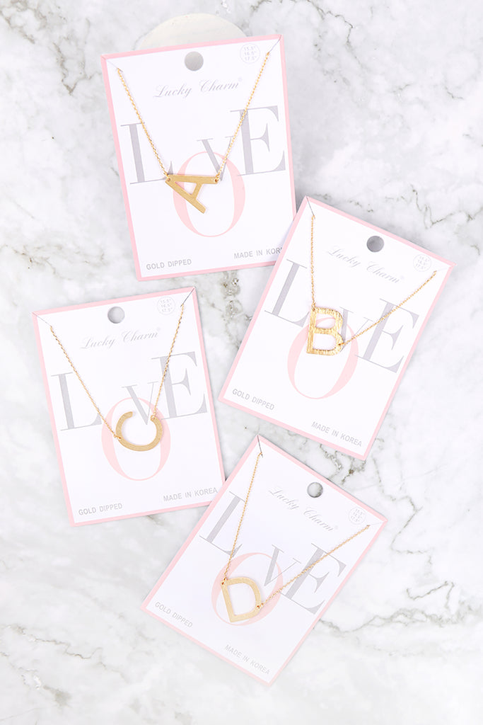 PN1673 - INITIAL ROUGH FINISH CHAIN NECKLACE
