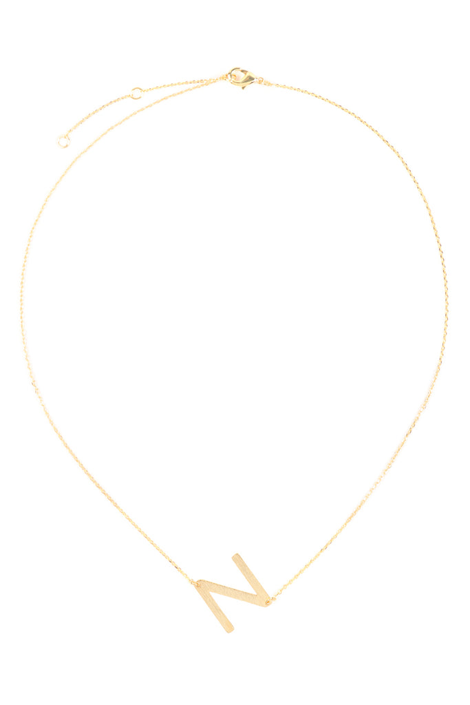PN1673 - INITIAL ROUGH FINISH CHAIN NECKLACE