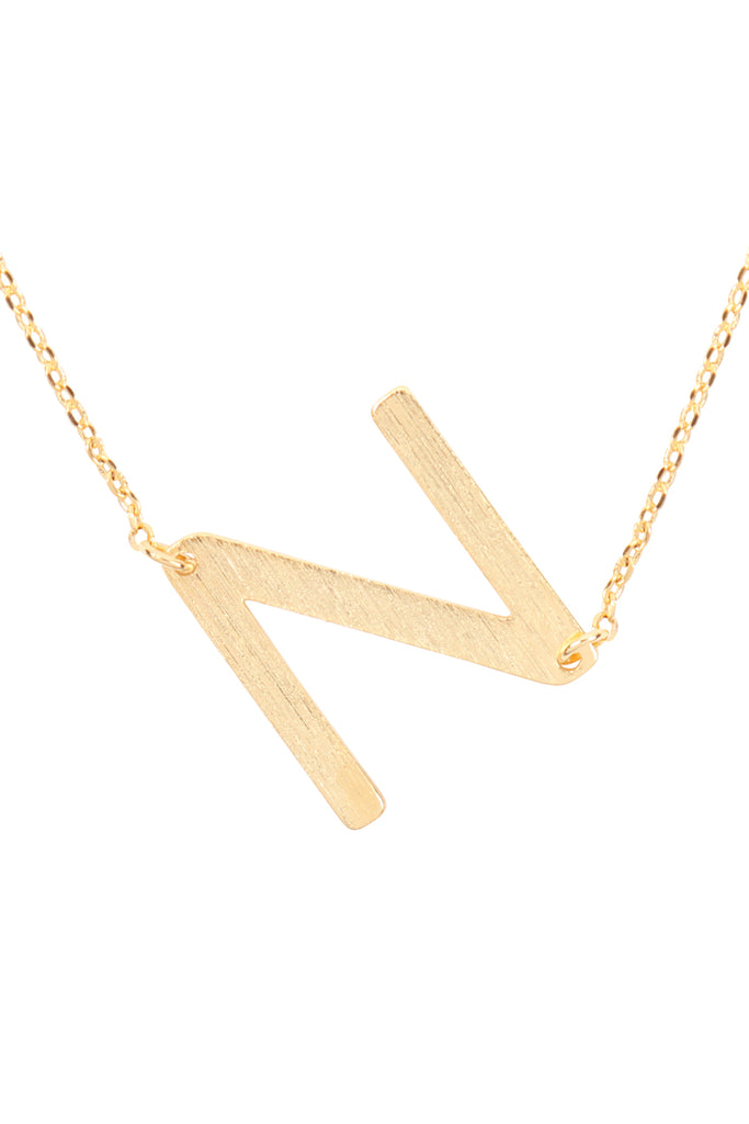 PN1673 - INITIAL ROUGH FINISH CHAIN NECKLACE