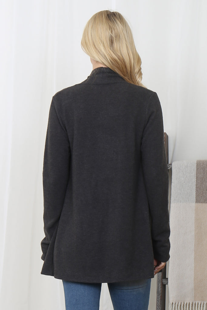 Long Sleeve Heavy Sweater Brush Cardigan