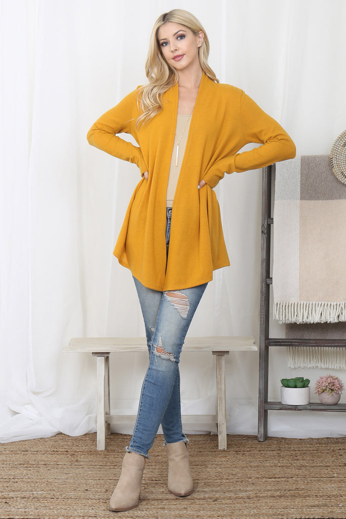 Long Sleeve Heavy Sweater Brush Cardigan