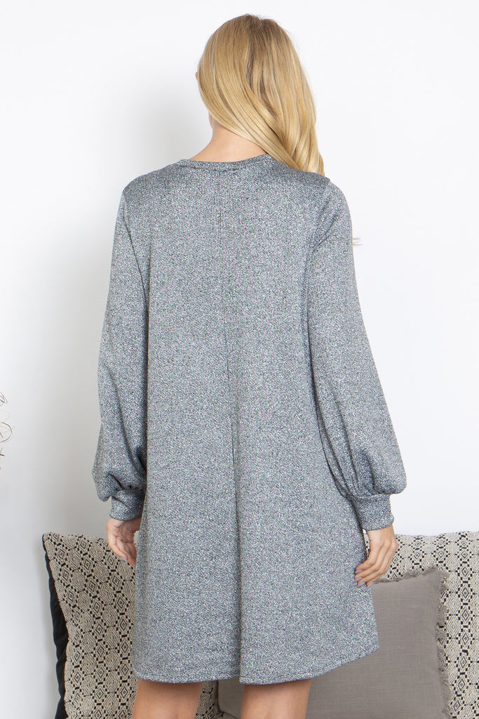 Round Neckline Long Sleeve Dress