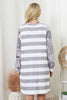Paisley Long Sleeve Stripe Dress