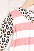 Kids Animal Print Long Sleeve Stripe Dress
