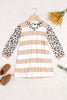 Kids Animal Print Long Sleeve Stripe Dress
