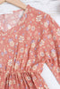 Kids Floral Long Sleeve Elastic Waist Tiered Dress