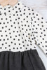 Kids Polka Dot Long Sleeve Hacci Brushed Contrast Dress