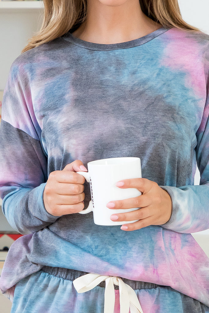 Tie Dye Long Sleeve Top and Short Set