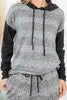 Leopard Stripe Long Sleeve Hoodie Top & Jogger Set