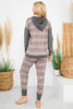 Leopard Stripe Long Sleeve Hoodie Top & Jogger Set