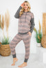 Leopard Stripe Long Sleeve Hoodie Top & Jogger Set