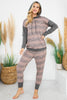 Leopard Stripe Long Sleeve Hoodie Top & Jogger Set