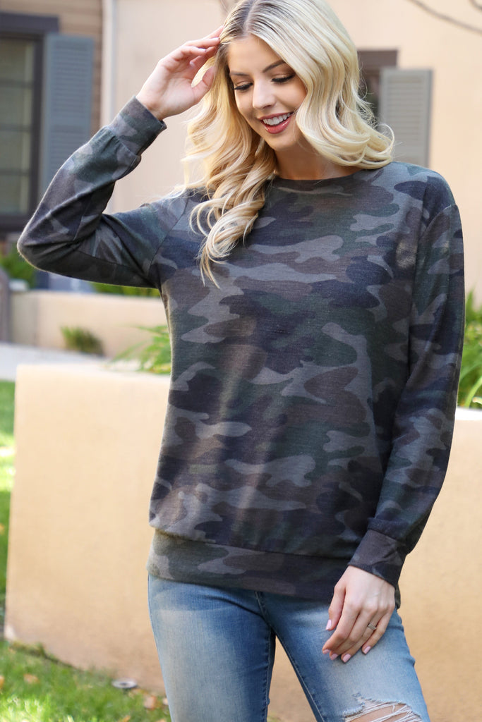 camo top long sleeve
