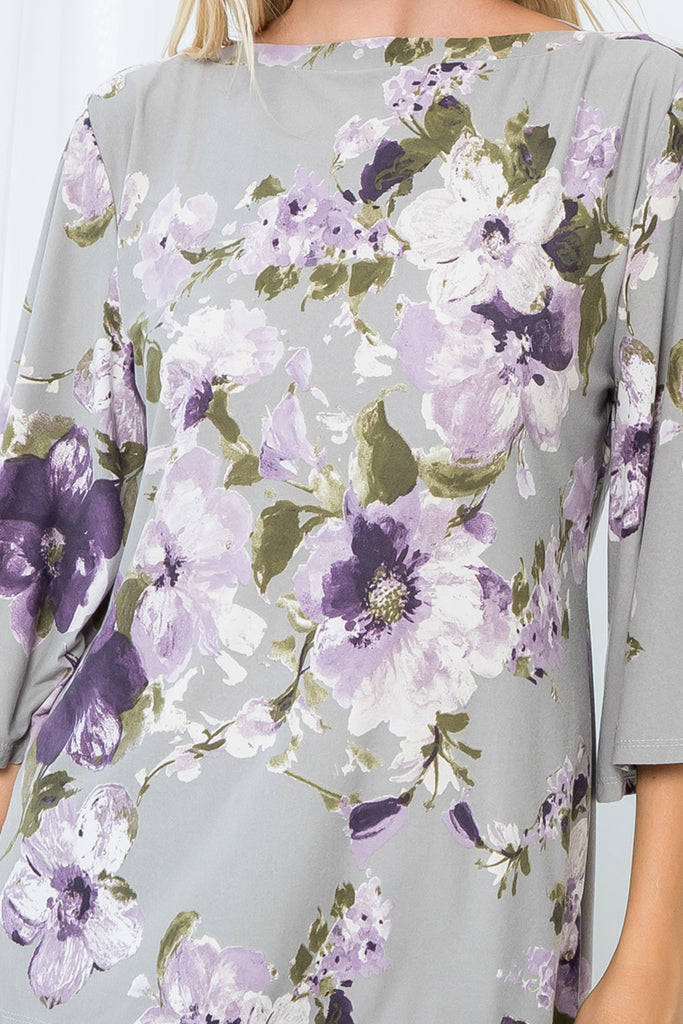 Wide Sleeve Floral Top