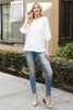 Swiss Dot Quarter Sleeve Notch Neckline