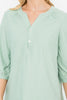 Swiss Dot Quarter Sleeve Notch Neckline
