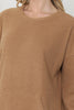 Rib Brushed Pullover Top With Kangaroo Pocket