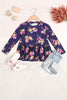 Kids Floral Reverse Cover Stitched Shirring Hem Top