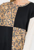 Color Block Contrast Leopard Long Sleeve Top