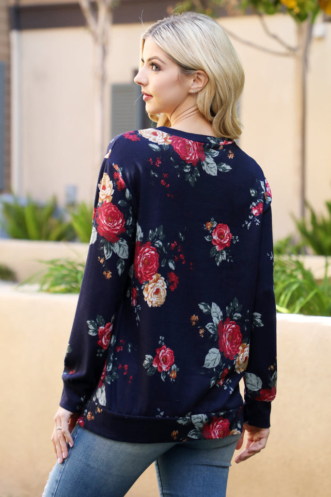 Floral Long Sleeve Pullover Top