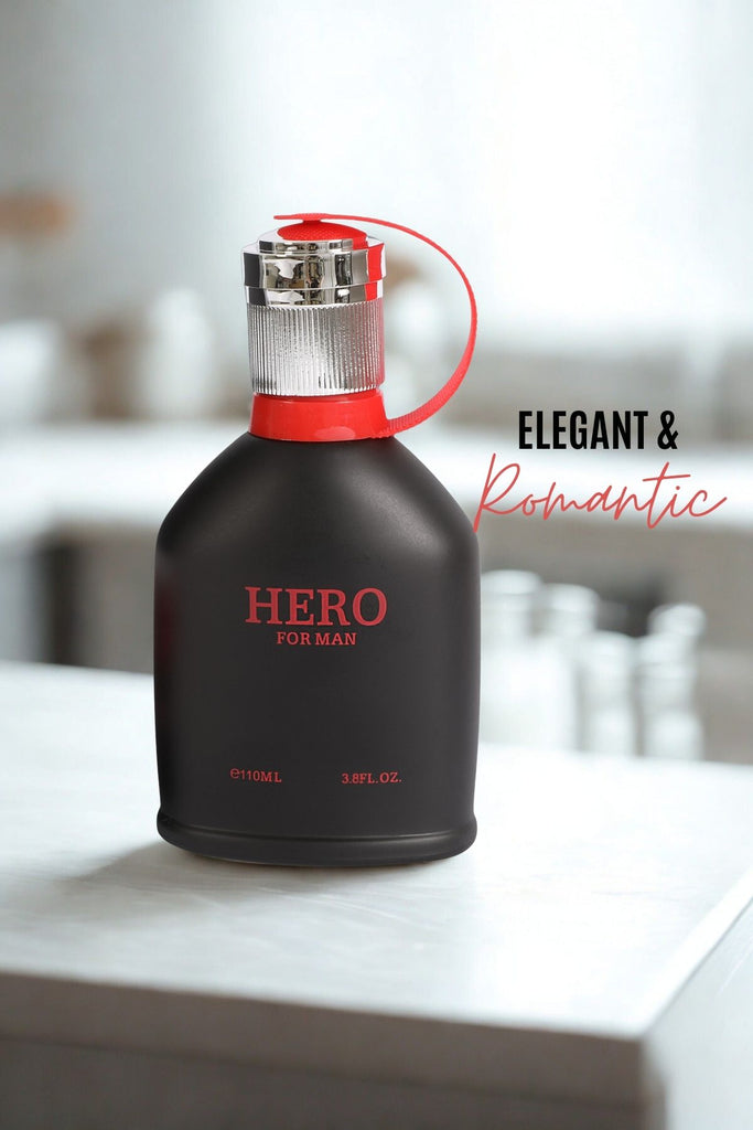 HERO FOR MEN BLACK SPRAY COLOGNE EAU DE TOILETTE FOR MEN - 110ML/3.8 FL.OZ.
