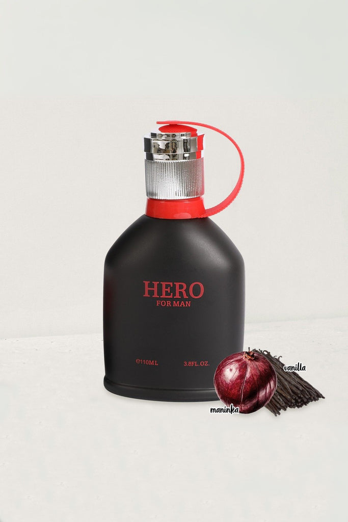 HERO FOR MEN BLACK SPRAY COLOGNE EAU DE TOILETTE FOR MEN - 110ML/3.8 FL.OZ.